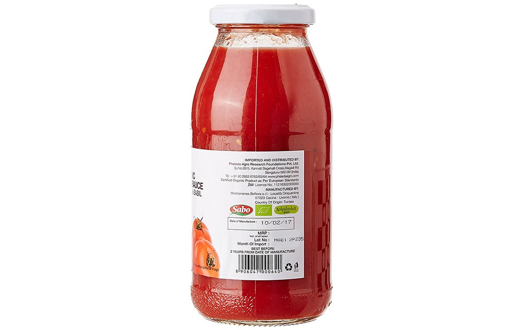 Pure & Sure Organic Pasta Sauce Tomato & Basil   Glass Bottle  500 grams